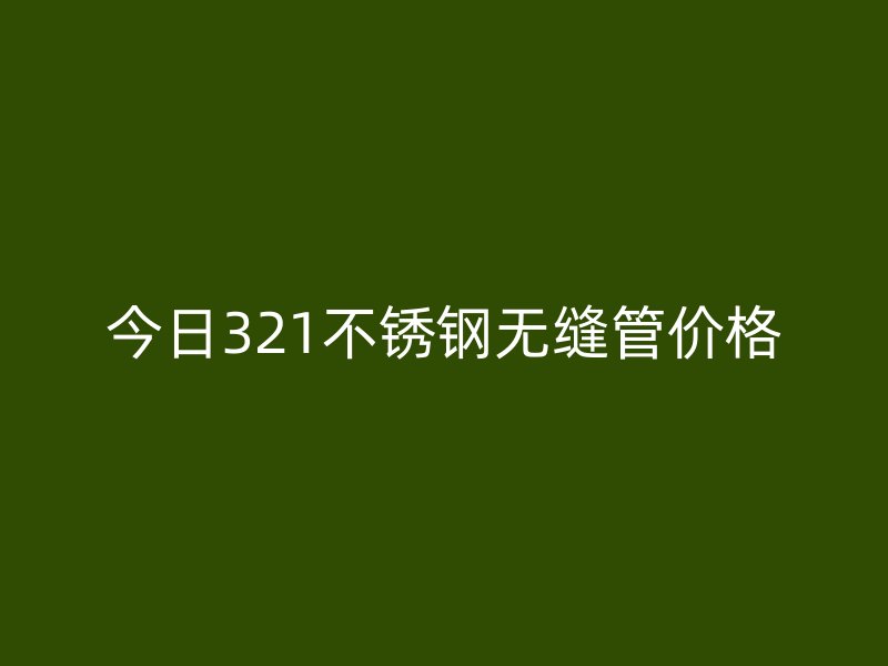 今日321不銹鋼無縫管價格