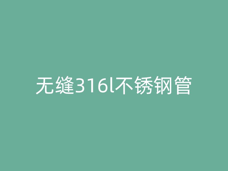 無縫316l不銹鋼管