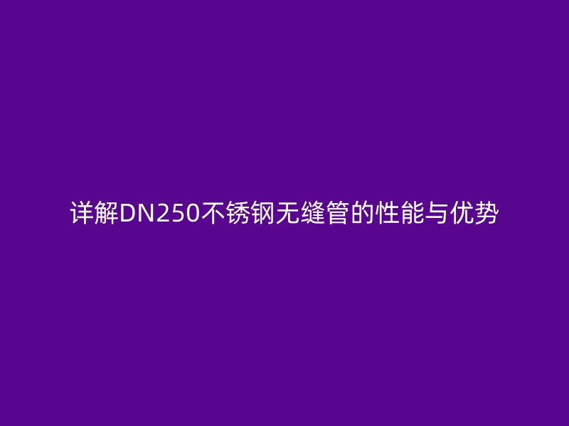 詳解DN250不銹鋼無縫管的性能與優(yōu)勢