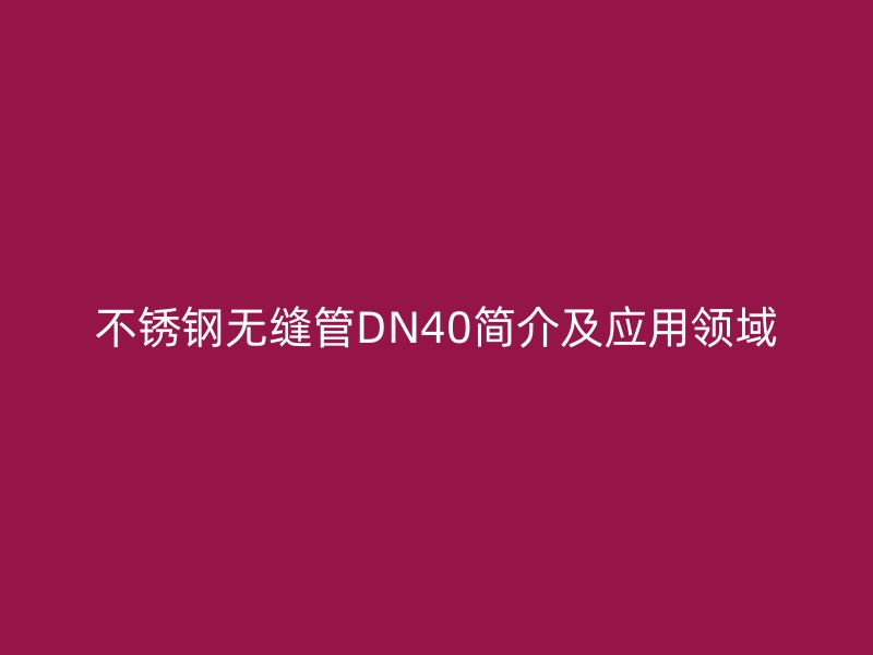 不銹鋼無縫管DN40簡介及應(yīng)用領(lǐng)域