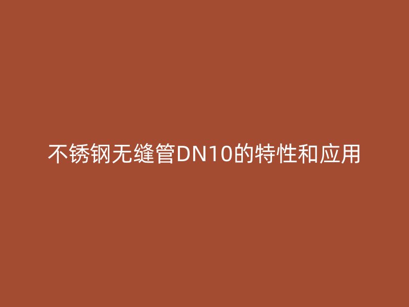 不銹鋼無縫管DN10的特性和應用