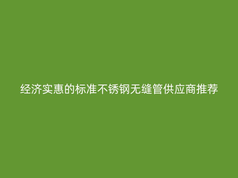 經(jīng)濟(jì)實(shí)惠的標(biāo)準(zhǔn)不銹鋼無縫管供應(yīng)商推薦