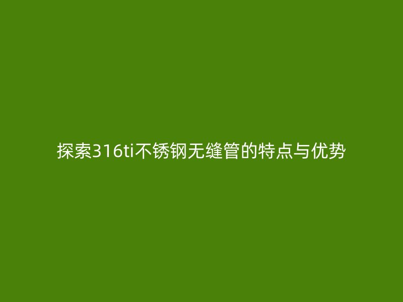 探索316ti不銹鋼無縫管的特點(diǎn)與優(yōu)勢(shì)