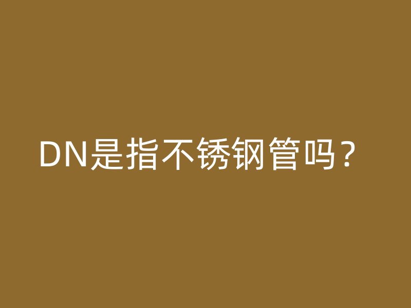 DN是指不銹鋼管嗎？